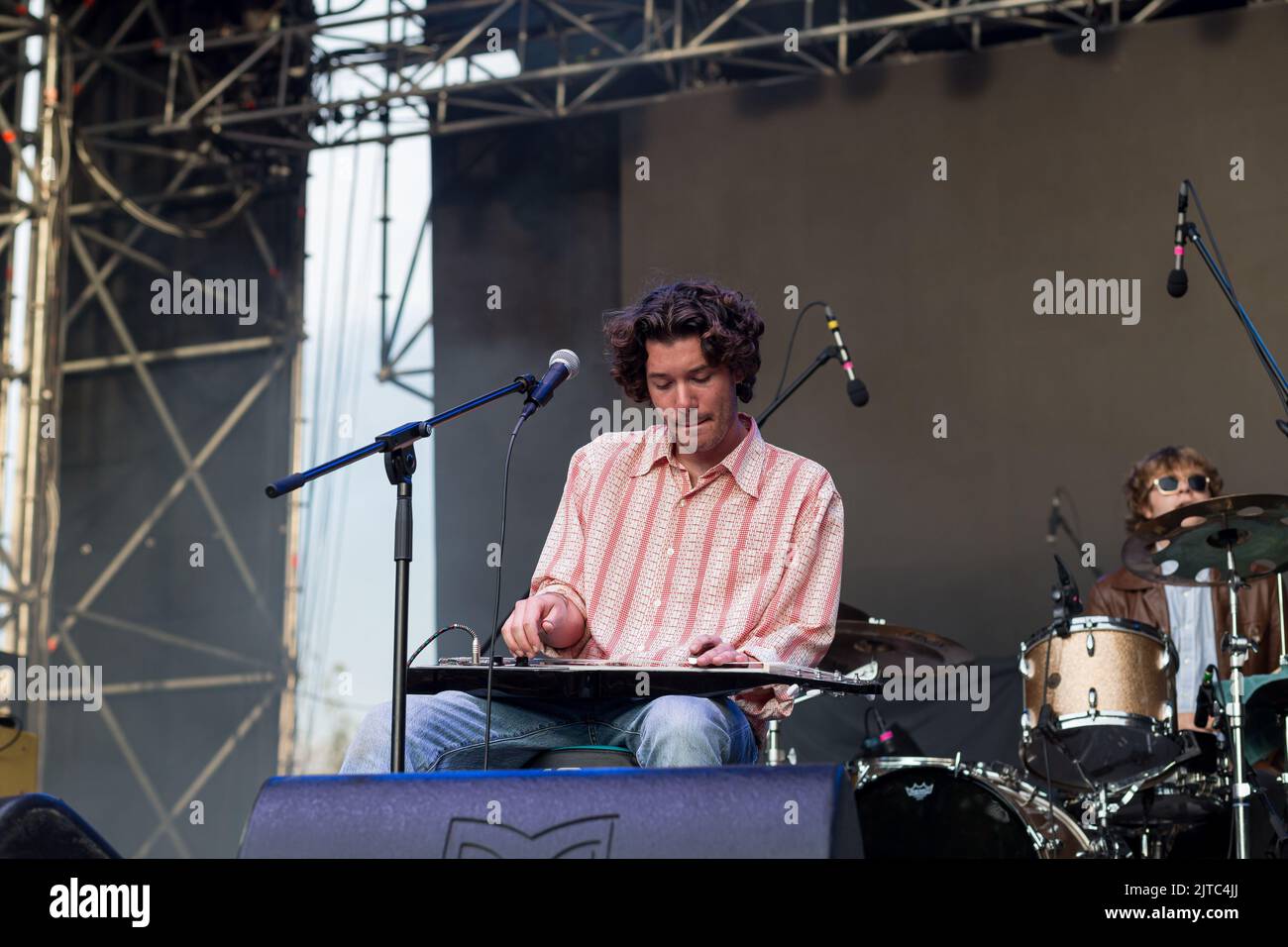 The hawaian artist Eli Smart perform live with the band in Turin during ...