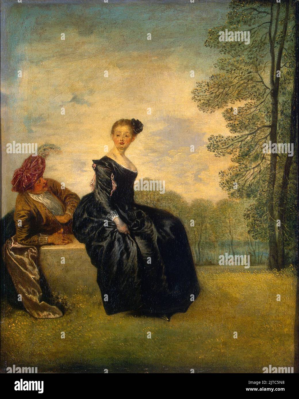 La Boudeuse, c. 1715–1718, Painting by Jean-Antoine Watteau Stock Photo