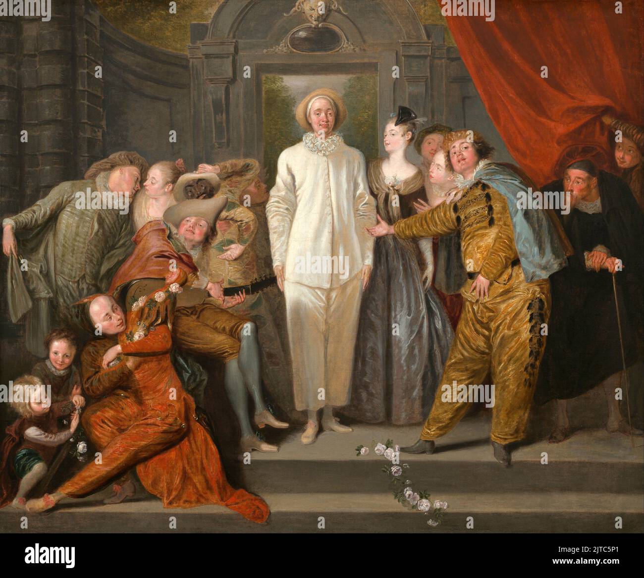 The Italian Comedians, c. 1719–1721, Painting by Jean-Antoine Watteau Stock Photo