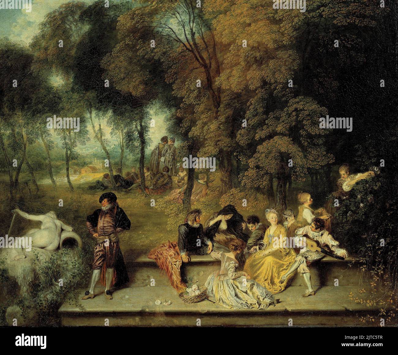 Pleasures of Love (1718–1719) Painting by Jean-Antoine Watteau Stock Photo