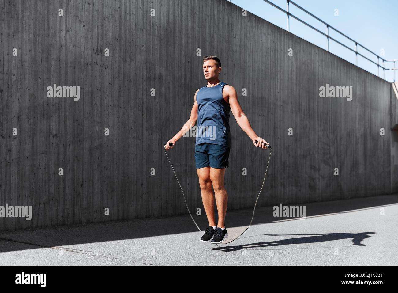 Man Using Jump Rope Model Guy jump rope hi-res stock photography and images - Alamy