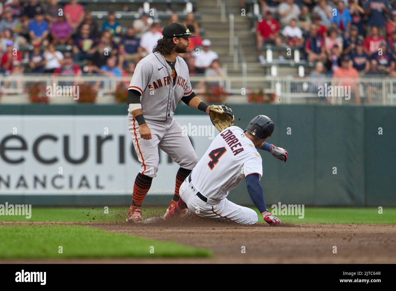Minneapolis, US, August 28 2022 Minnesota shortstop Carlos Correa (4