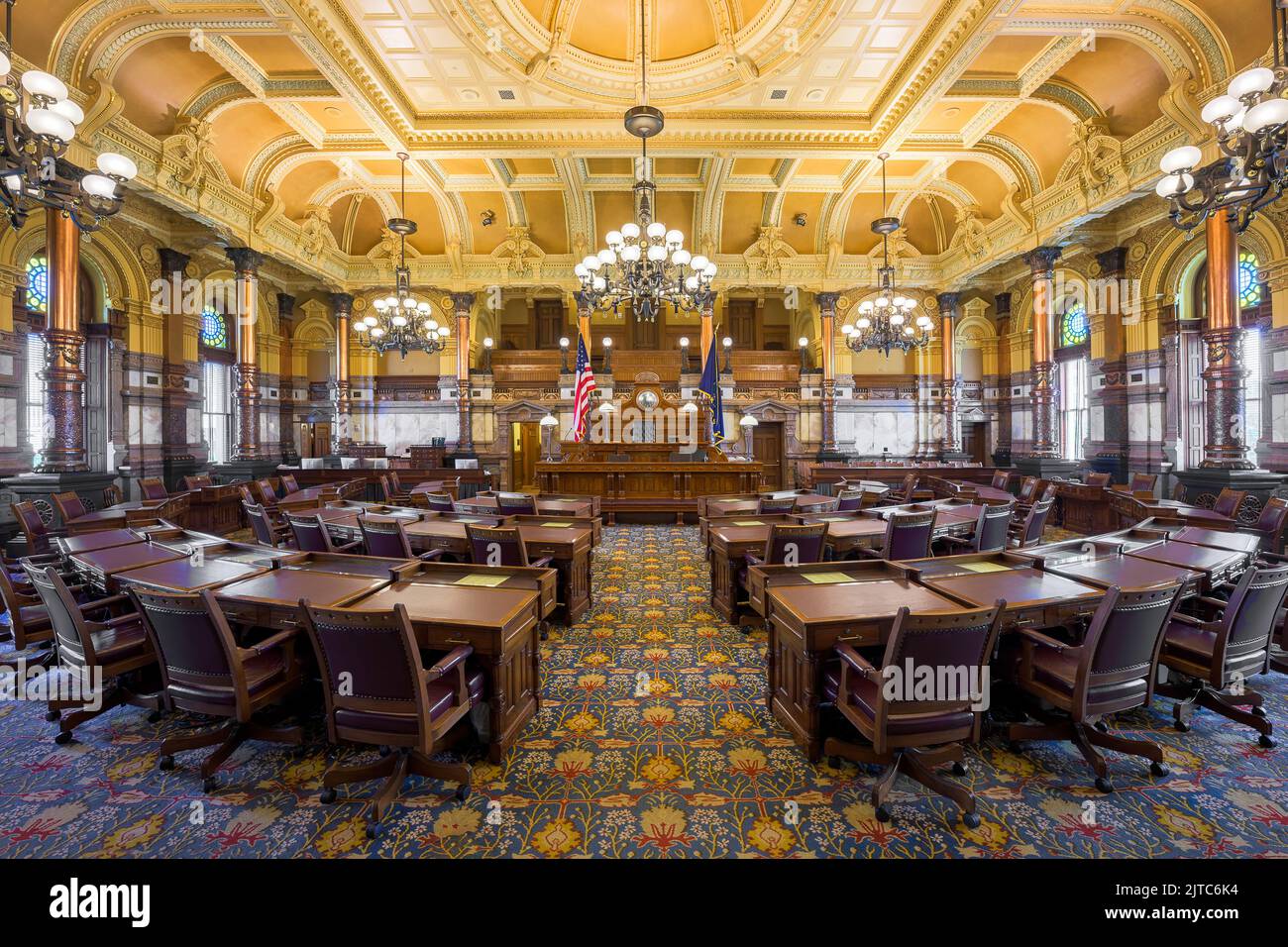Senate chamber of the Kansas State Capitol building in Topeka, Kansas Stock Photo