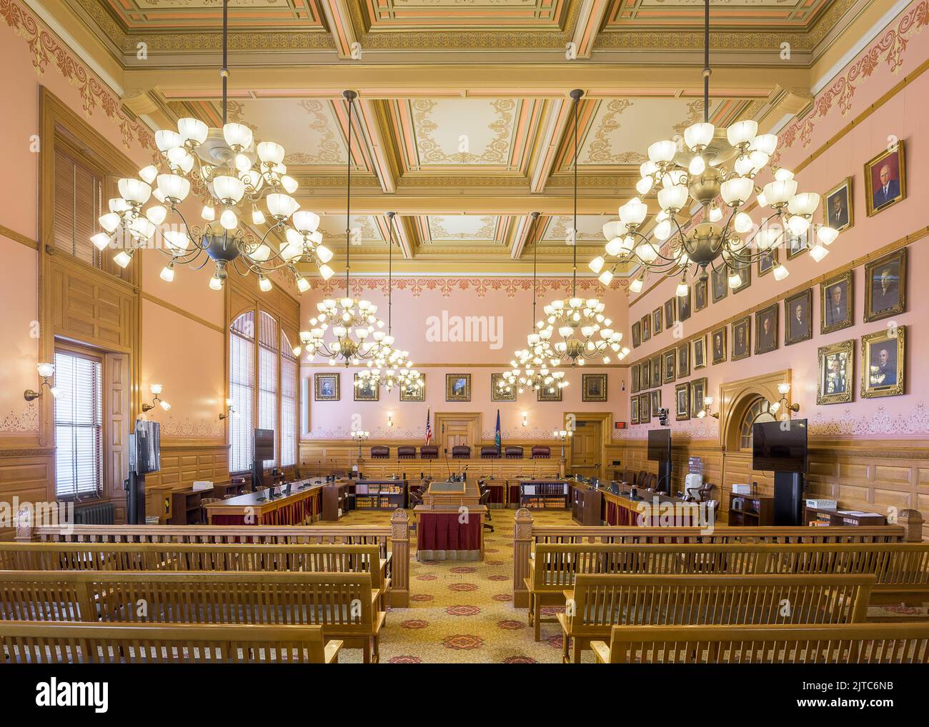 Old Supreme Court chamber in the Kansas State Capitol building in