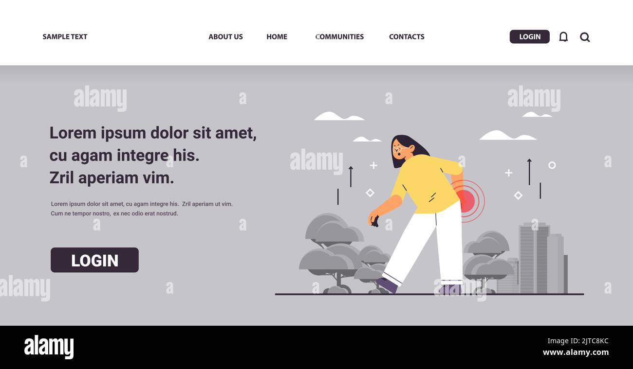 businesswoman suffering from back pain inflammation of muscles painful