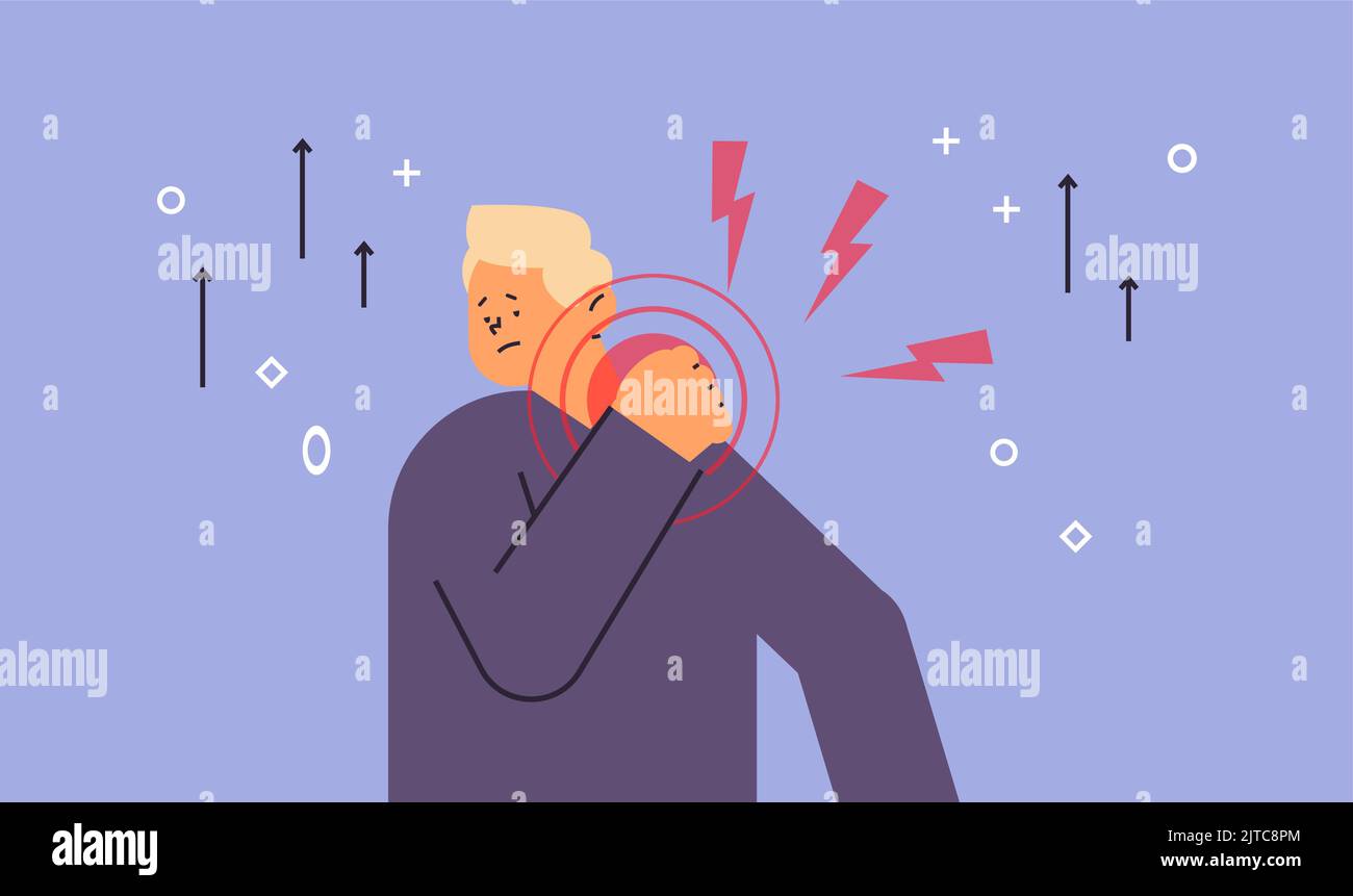 businessman suffering from shoulder pain inflammation of muscles ache