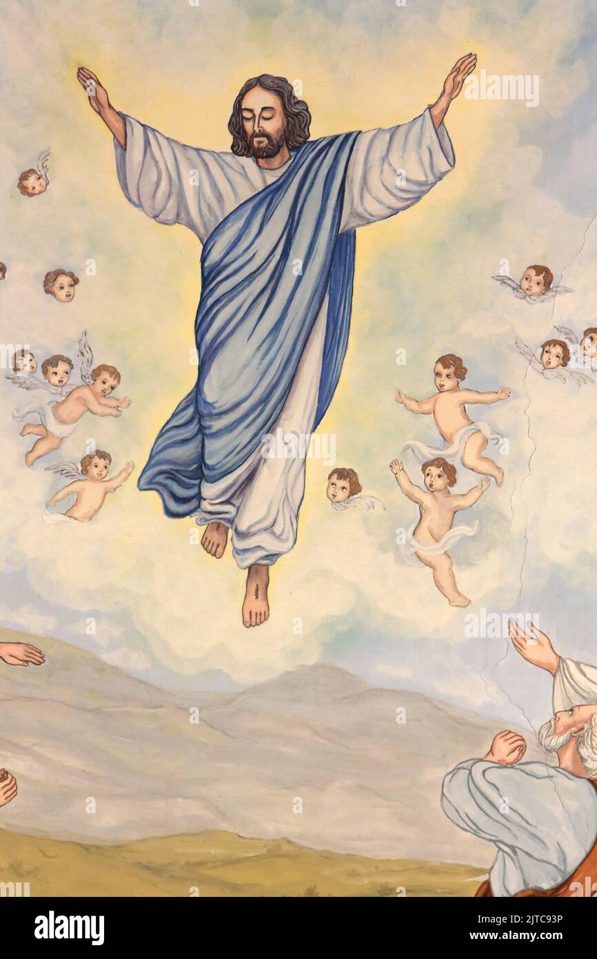 Ascension de Jésus-Christ. Eglise Saint-André. Domancy. Haute-Savoie. Auvergne-Rhône-Alpes. France. Europe. Stock Photo