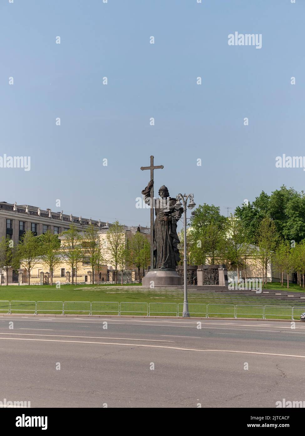 The monument to Prince Vladimir in Moscow. Stock Photo