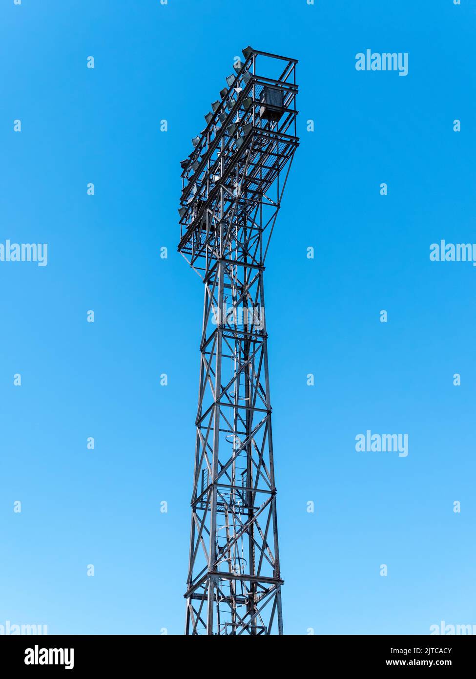Concrete electric pole with wires against the sky Stock Photo - Alamy