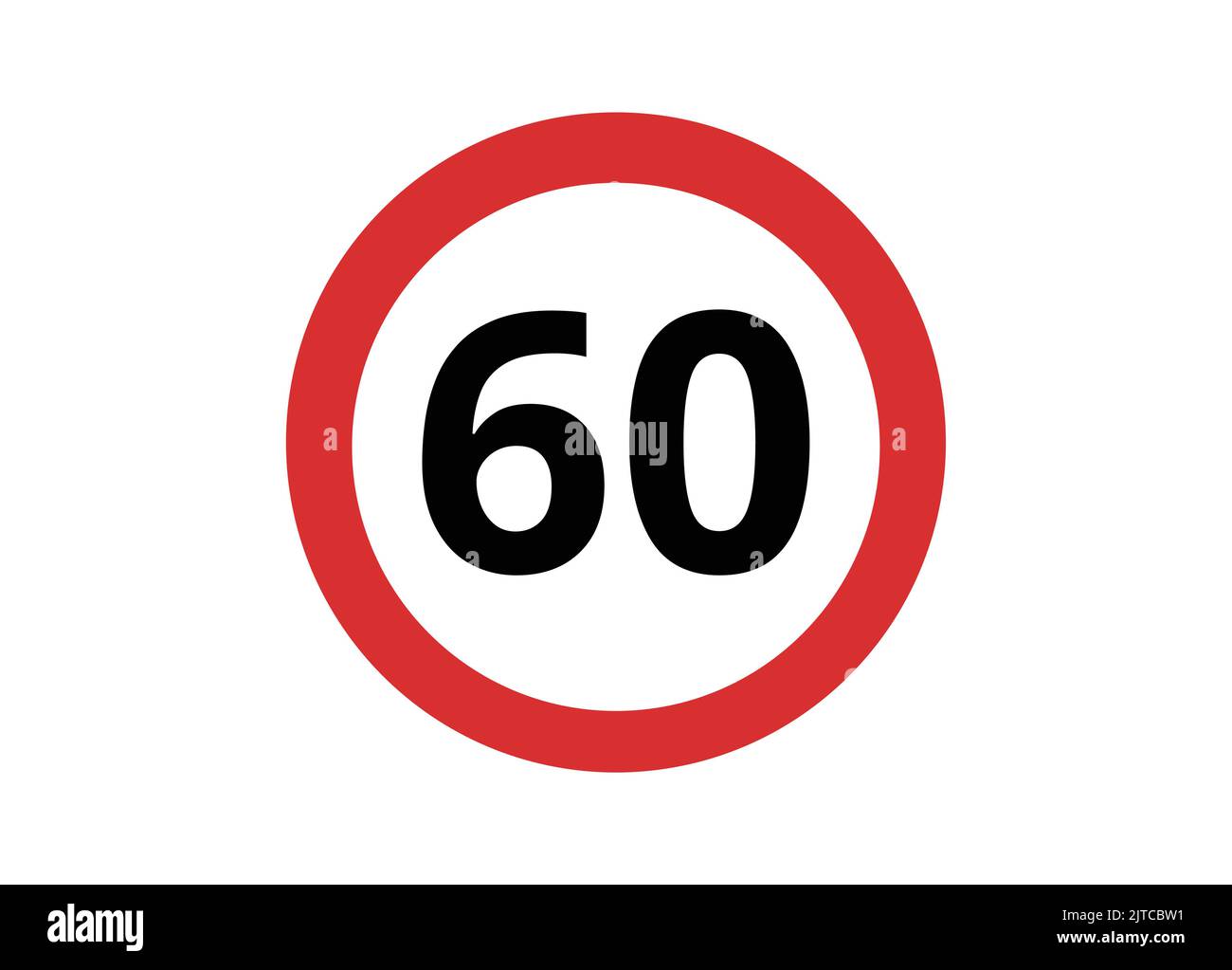 Speed limit 60 sign. Traffic signal vector. Stock Vector