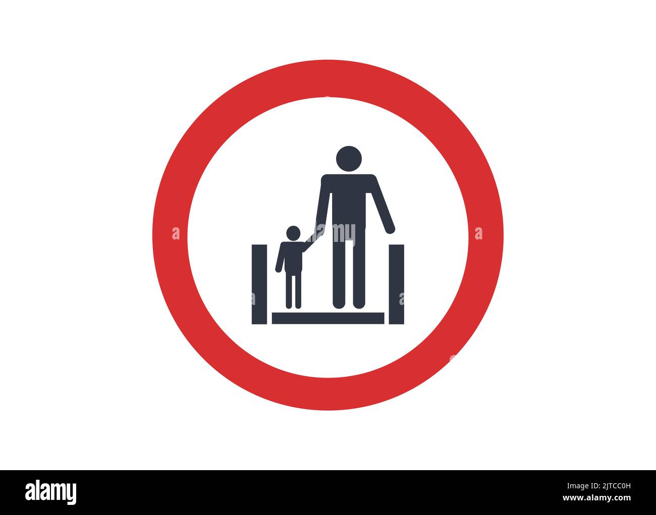 Hold the child's hand on the escalator icon. Stock Vector