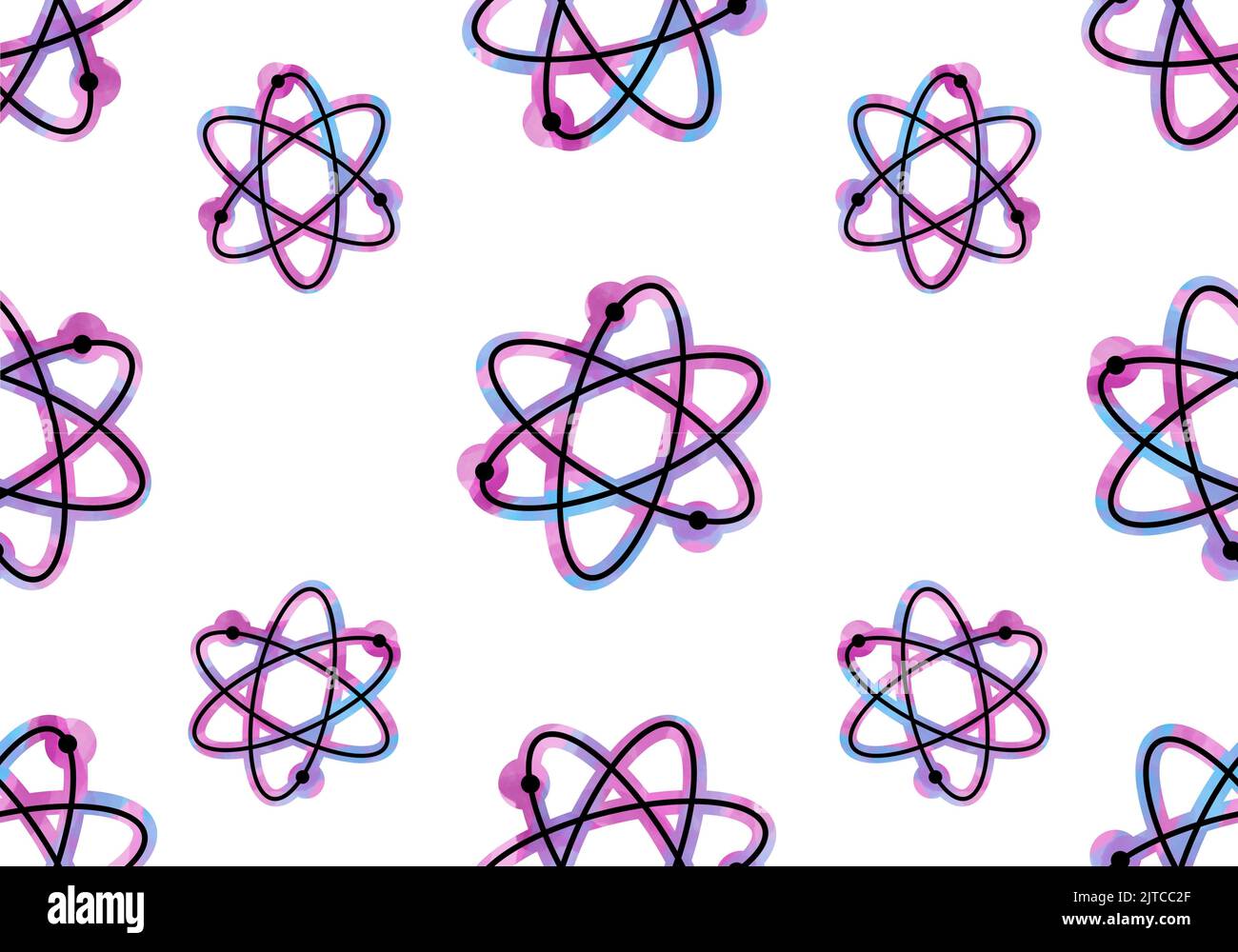 Back to school seamless cartoon atom pattern for kids clothes print and ...