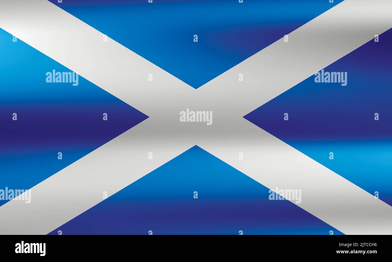Flag Of Scotland Scottish National Symbol In Official Colors Template 