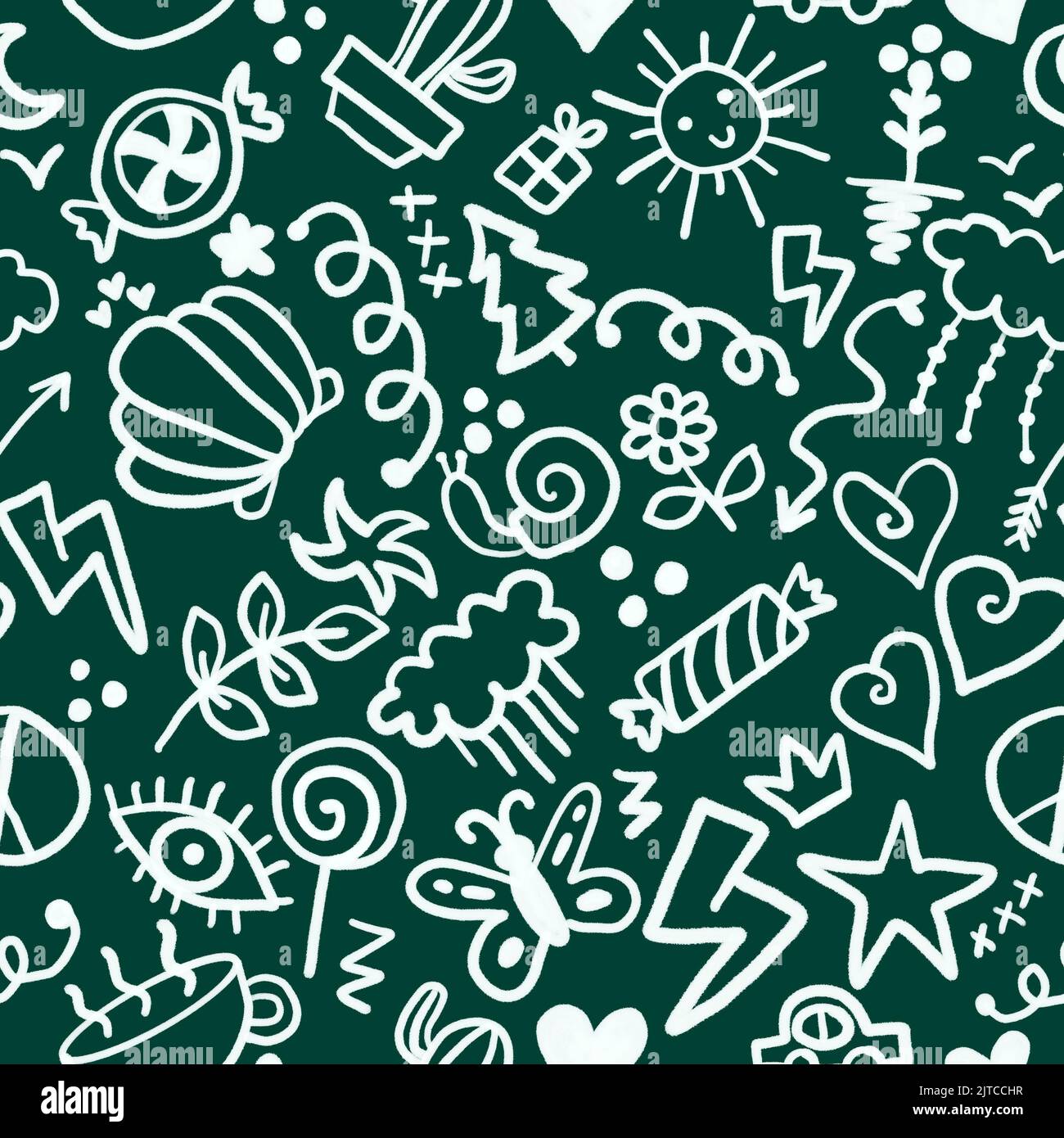 Chalkboard doodle cartoon seamless back to school pattern for kids ...