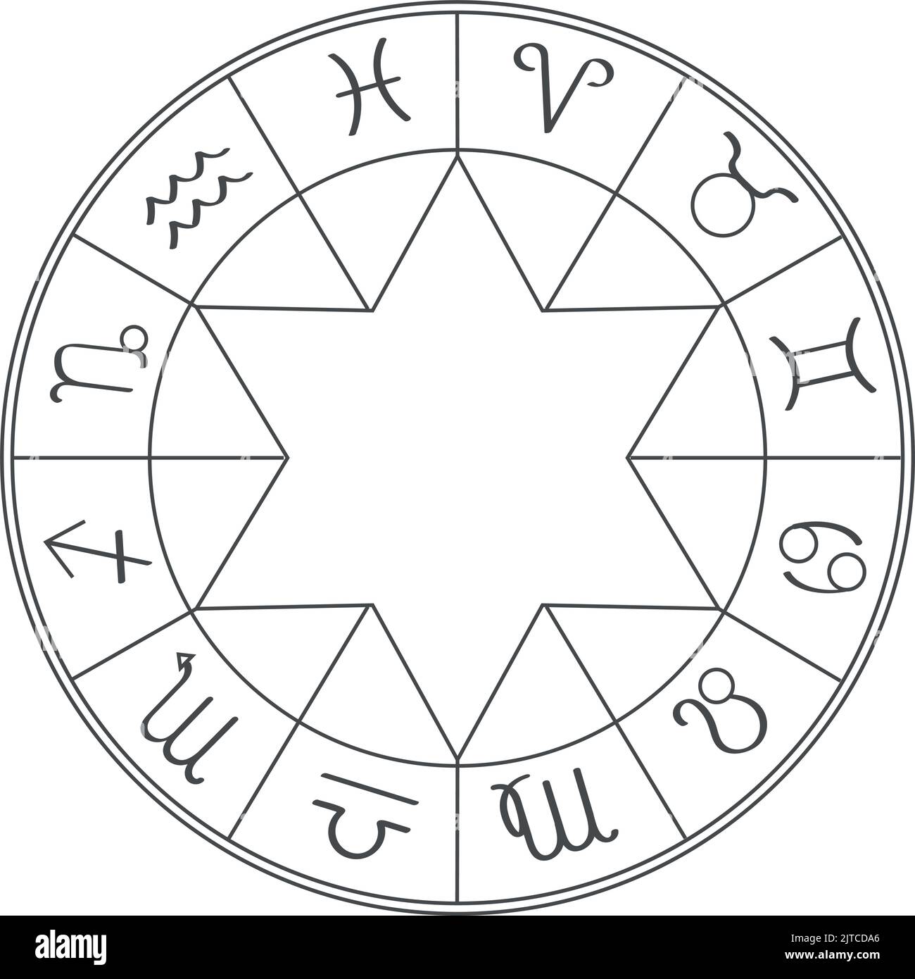 calendar zodiac symbols Stock Vector