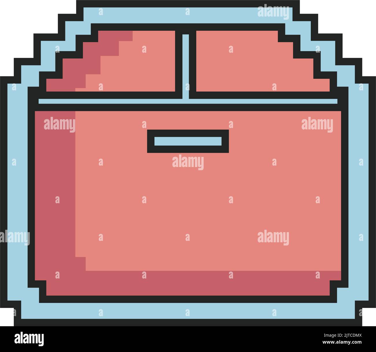 pixel art treasure chest Stock Vector