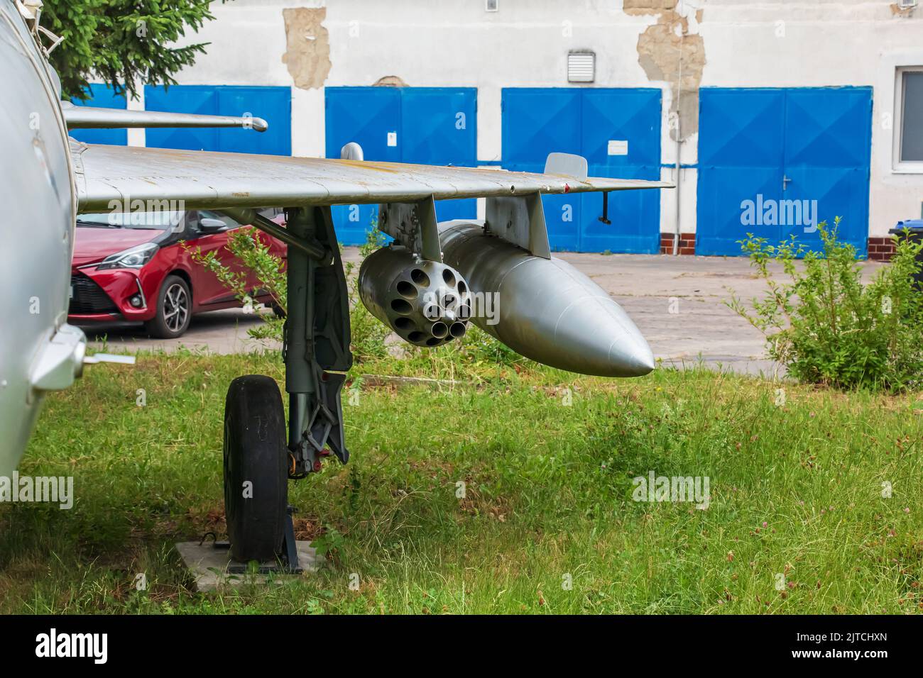 Aeroclub, Nitra, Slovakia - 06.16.2022: MiG-21MF on the territory of the Aeroclub in Nitra. Stock Photo