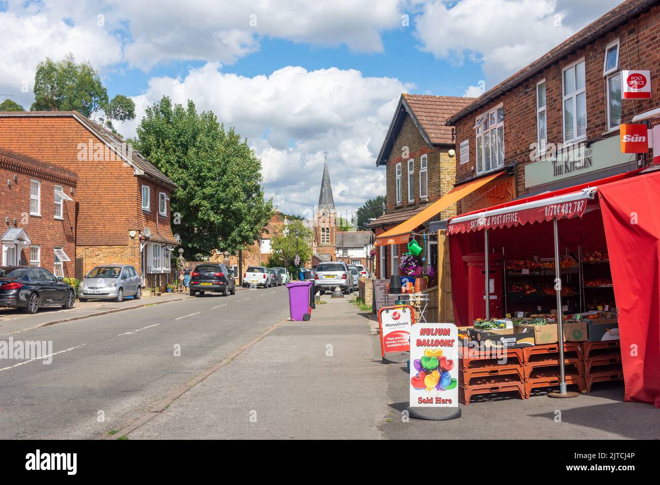 Post Office and shops, High Street, Wraysbury, Berkshire, England, United Kingdom Stock Photo