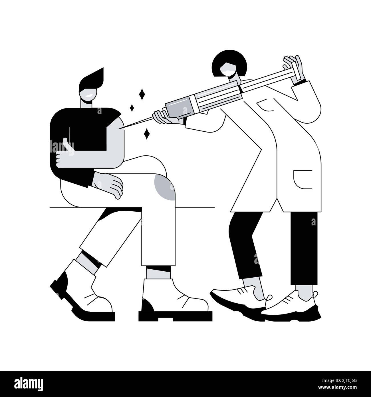 Vaccination of adults abstract concept vector illustration. Flu