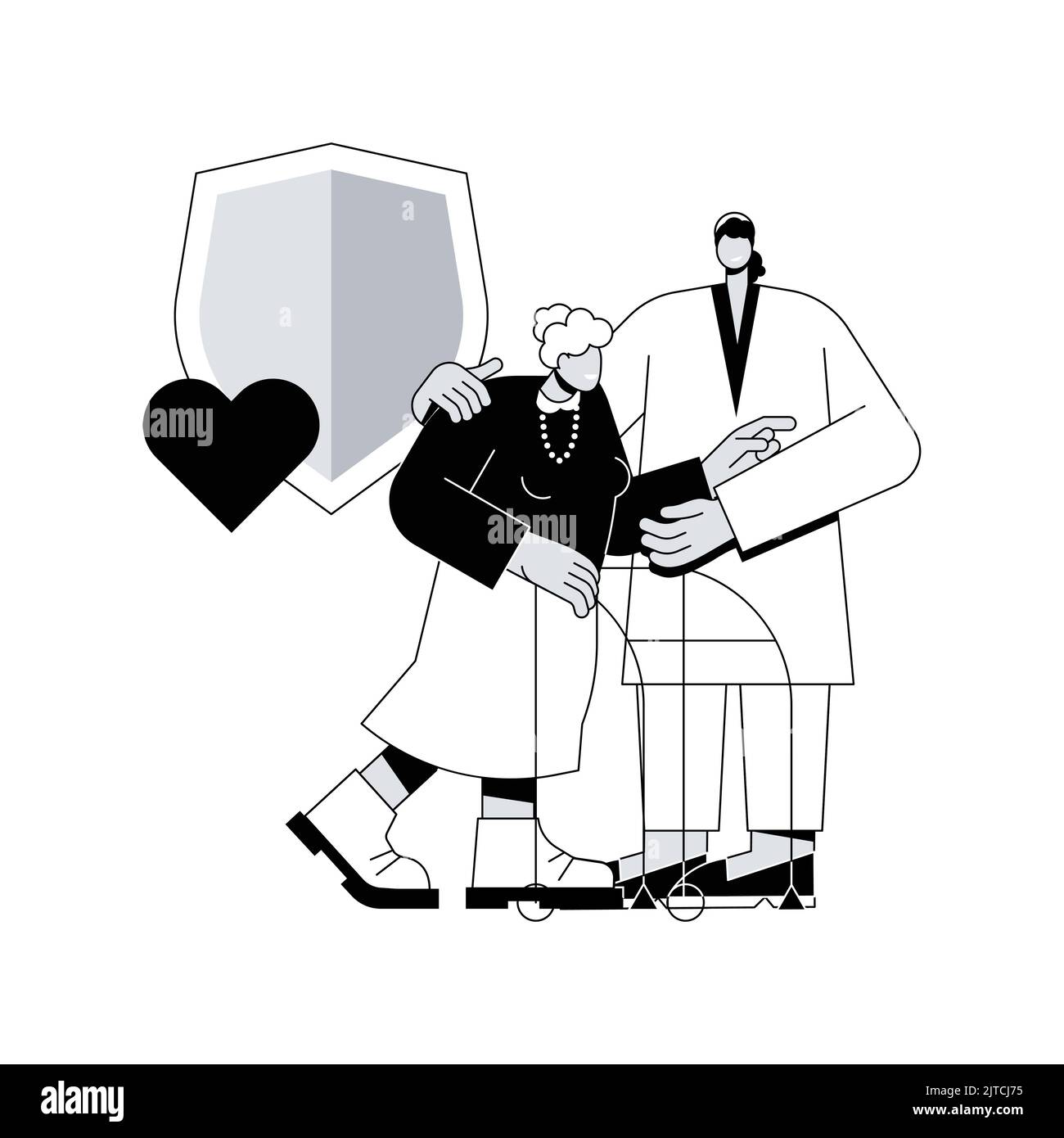 Care allowance abstract concept vector illustration. Pension