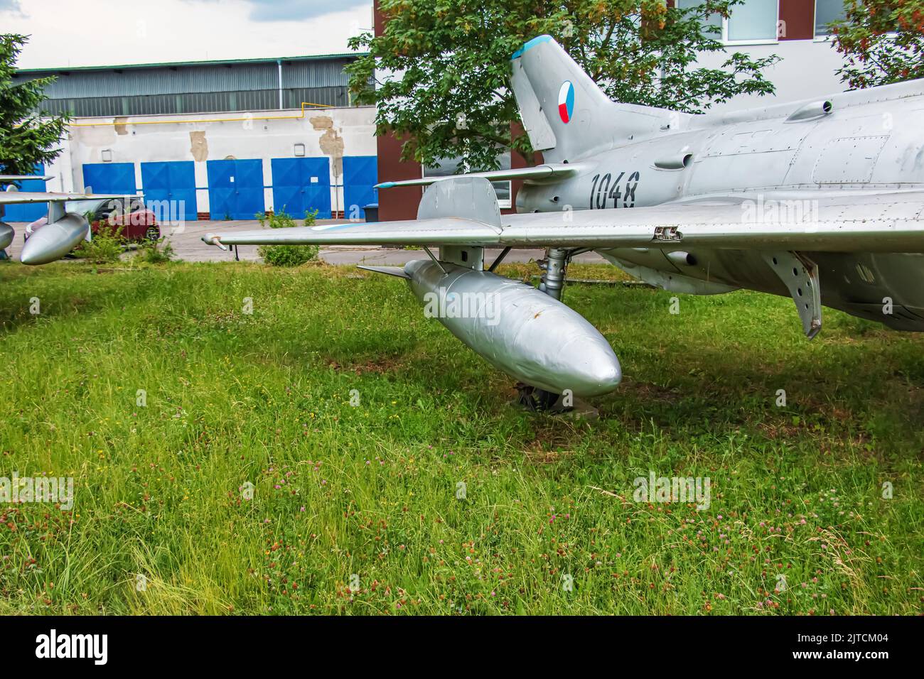 Aeroclub, Nitra, Slovakia - 06.16.2022: MiG-19PM on the territory of the Aeroclub in Nitra. Stock Photo