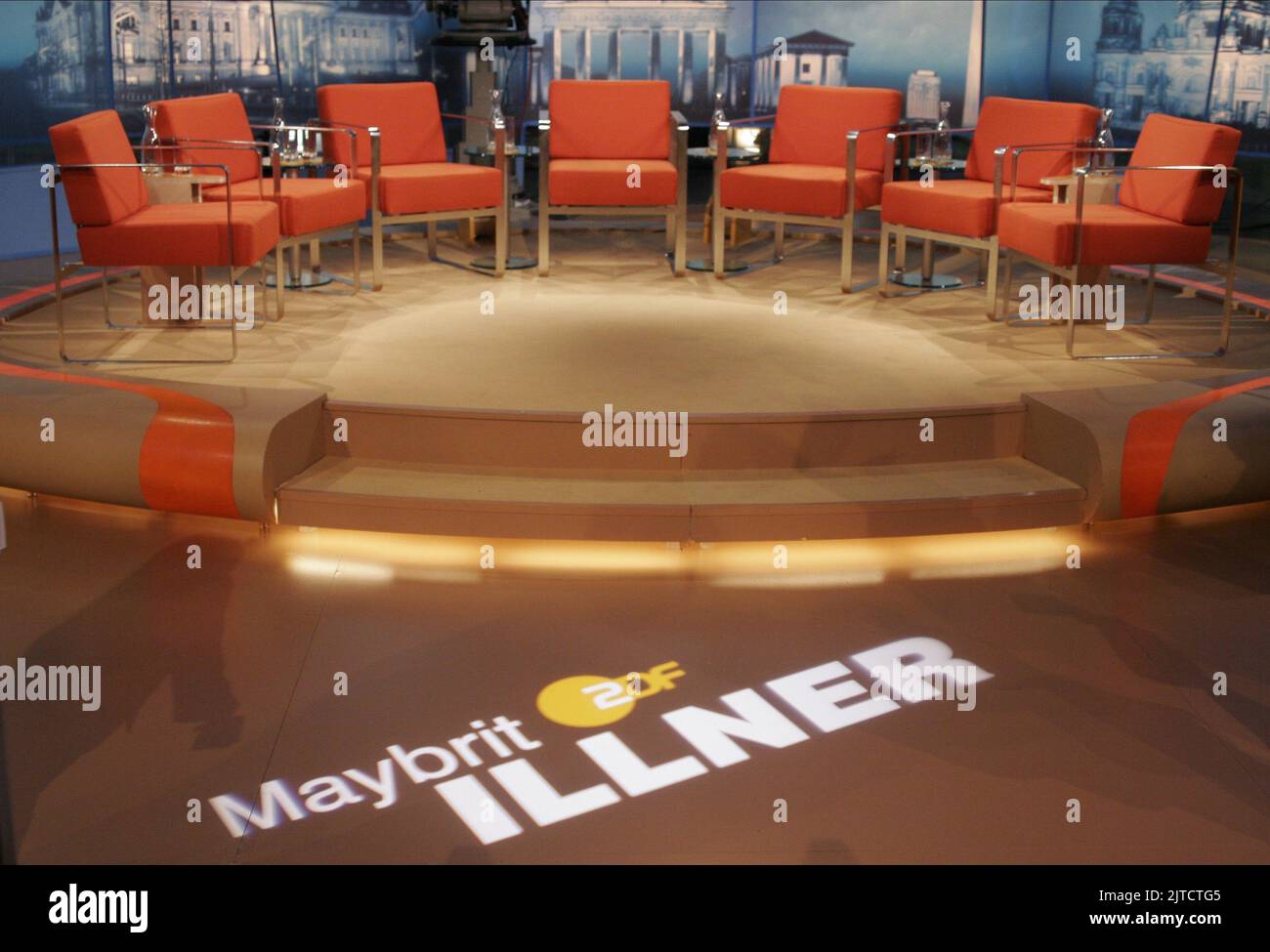 TV STUDIO, MAYBRIT ILLNER, 2007 Stock Photo