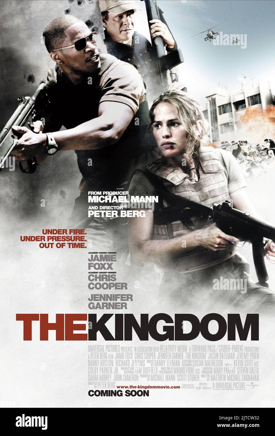 JAMIE FOXX, CHRIS COOPER, JENNIFER GARNER POSTER, THE KINGDOM, 2007 Stock Photo - Alamy