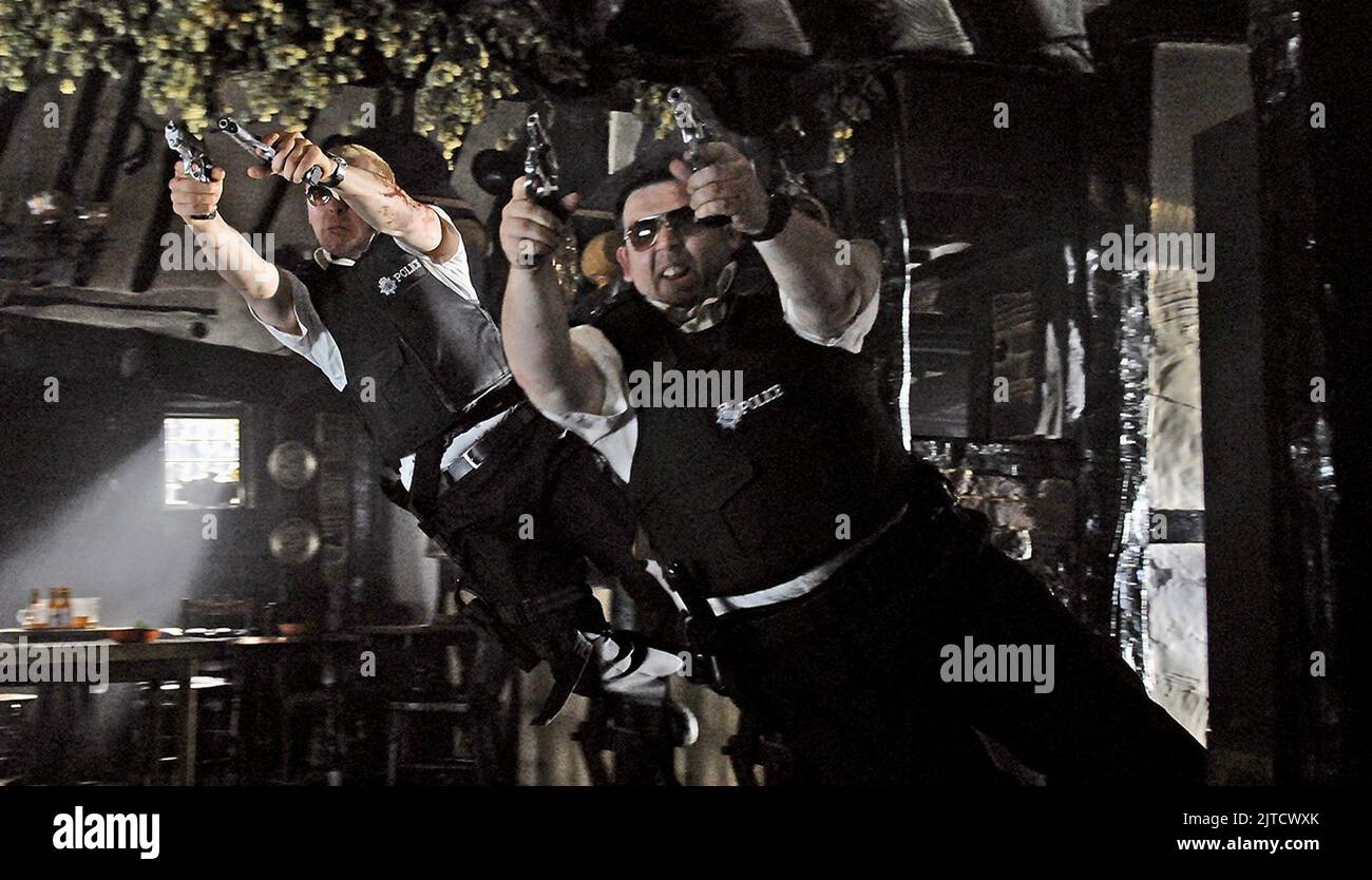 SIMON PEGG, NICK FROST, HOT FUZZ, 2007 Stock Photo