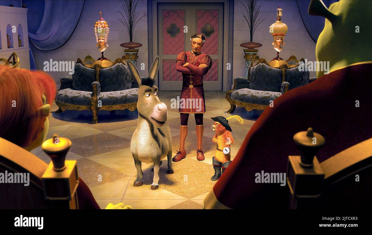 DONKEY, RAOUL, PUSS IN BOOTS, SHREK THE THIRD, 2007 Stock Photo