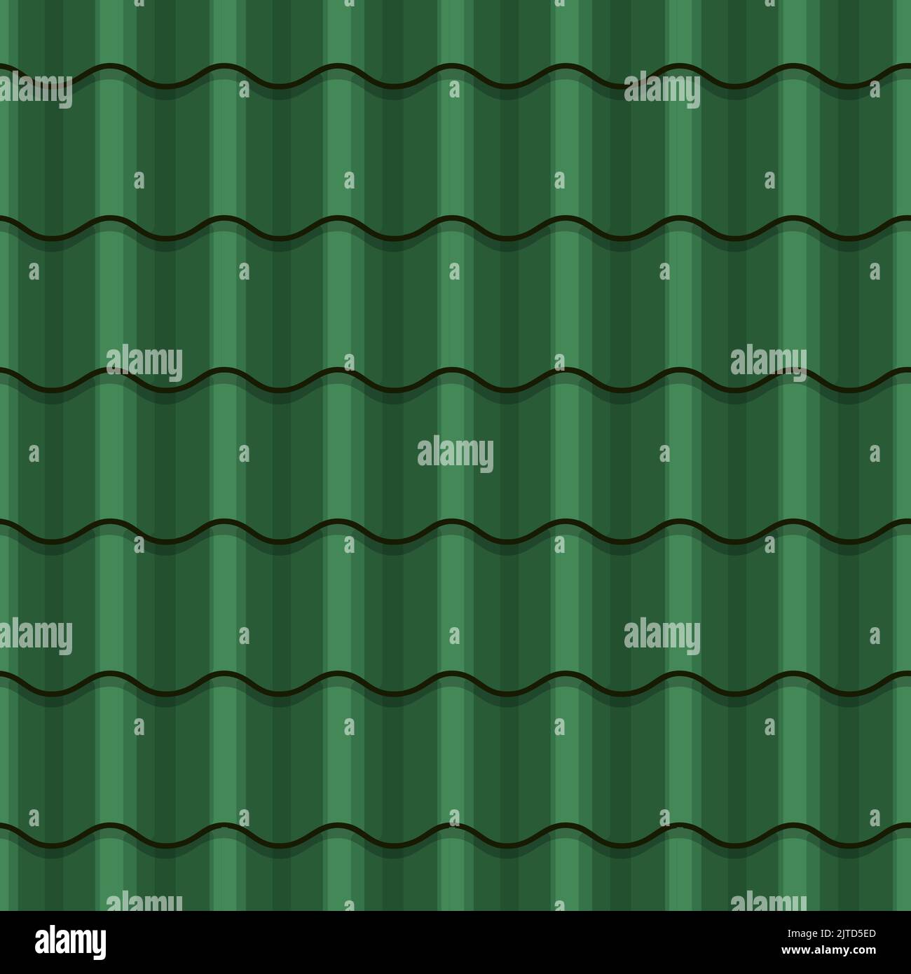 Green Roof Tile Seamless Pattern Vector Rooftop Background Game