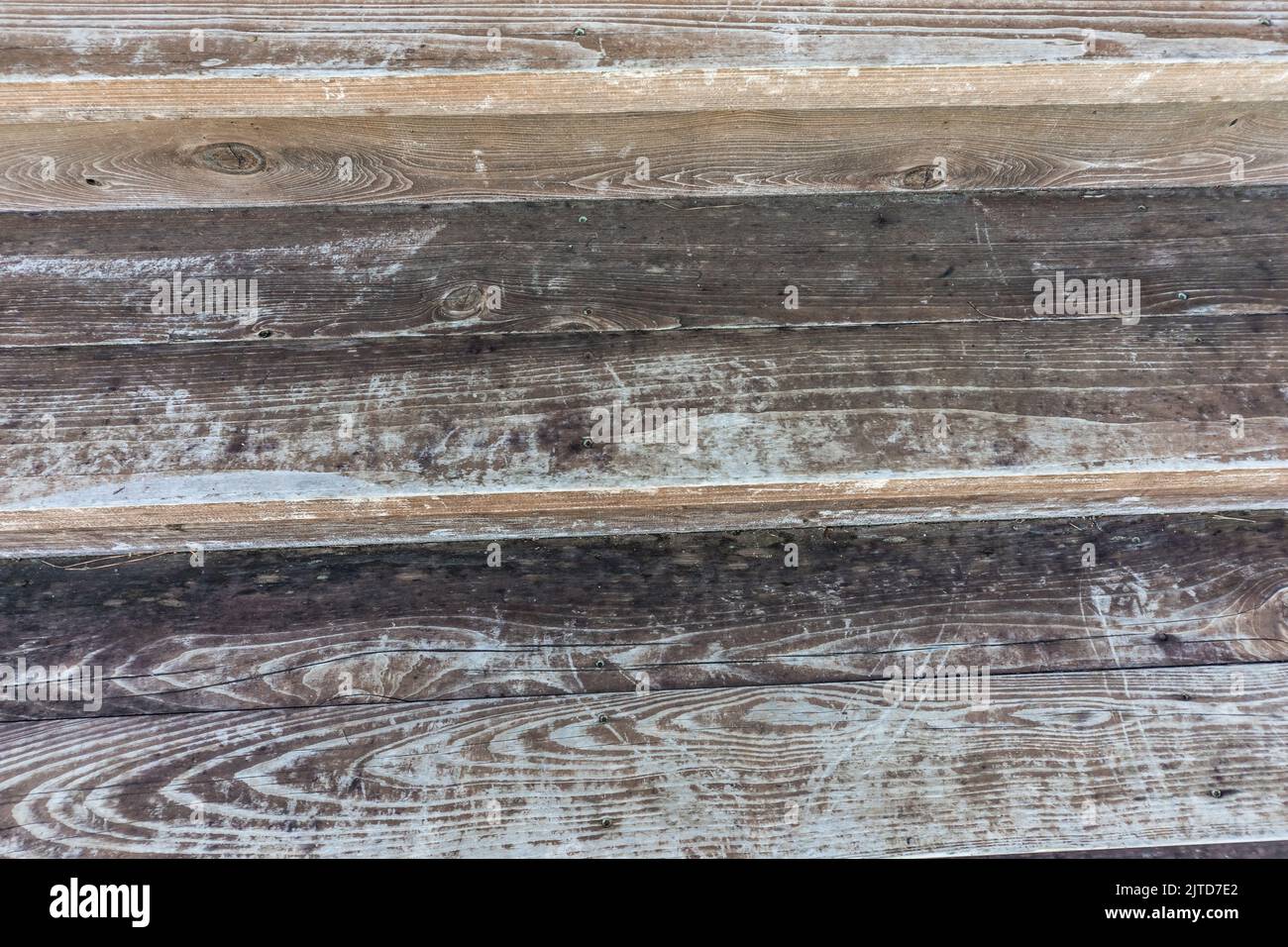 Rustic old reclaimed wood wall Stock Photo