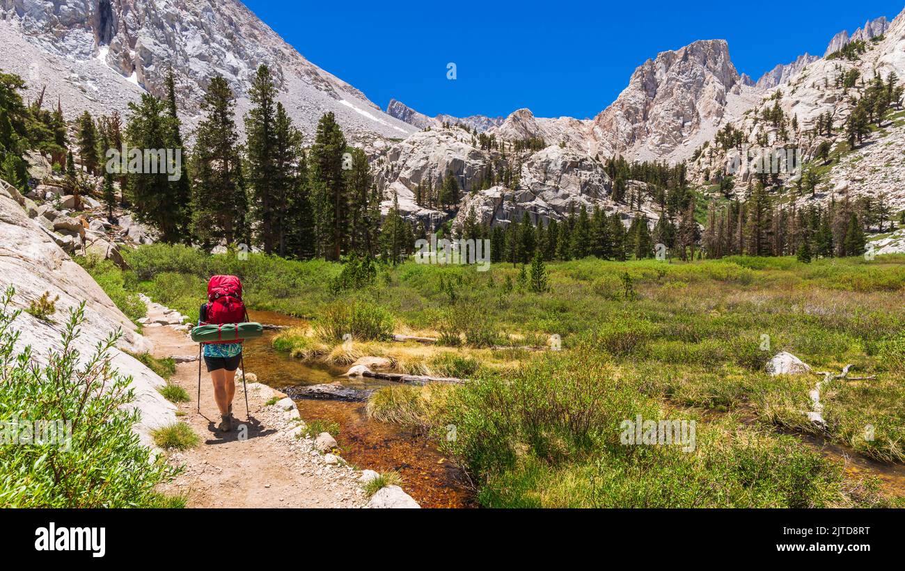 Poster Carte De Randonnée Mount Whitney Trail – Sierra Nevada (neuf)