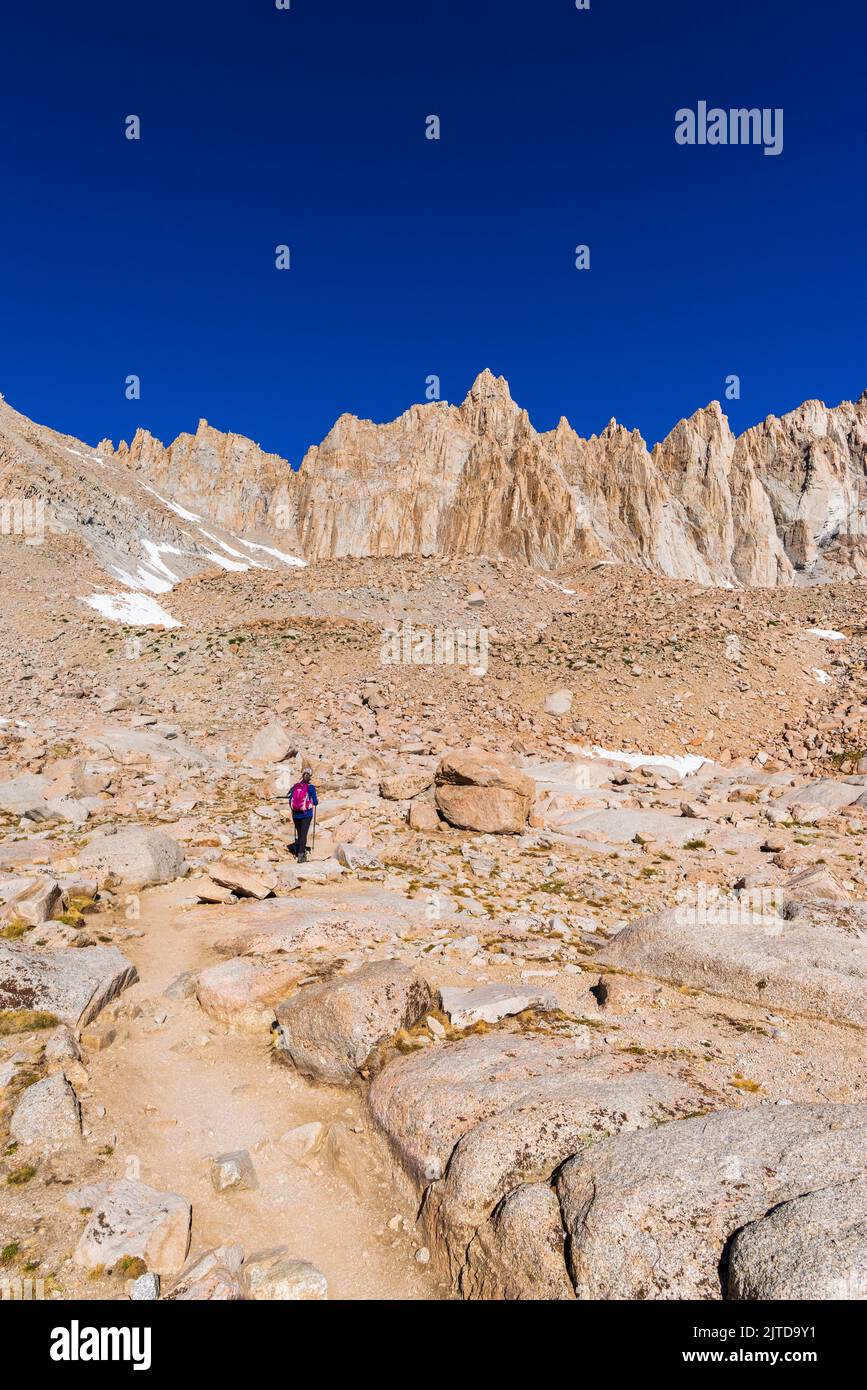 Poster Minimaliste – Carte Du Sentier Mount Whitney – Sierra Nevada – Impression Nature