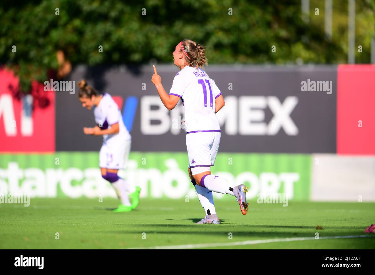 August 28, 2022, Milan, Italy: Kajan Bernarde of ACF Fiorentina celebrates  after scoring his team's second goal during AC Milan - ACF Fiorentina , 1st  turn of Serie A Femminile Tim 2022/23