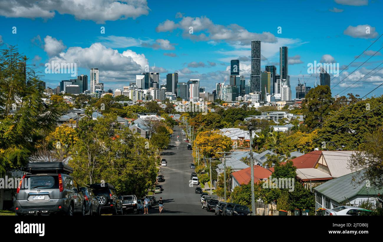 Brisbane, Queensland, Australia City lookout as seen from Paddington suburb Stock Photo Alamy
