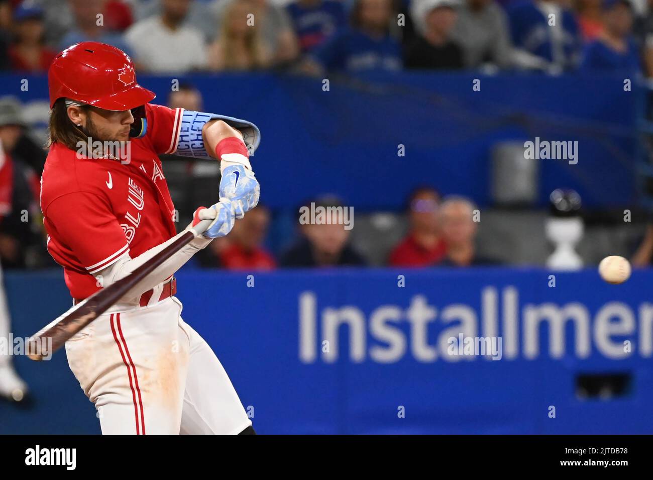 Toronto, Canada, Aug. 29, 2022. Toronto Blue Jays shortstop Bo Bichette
