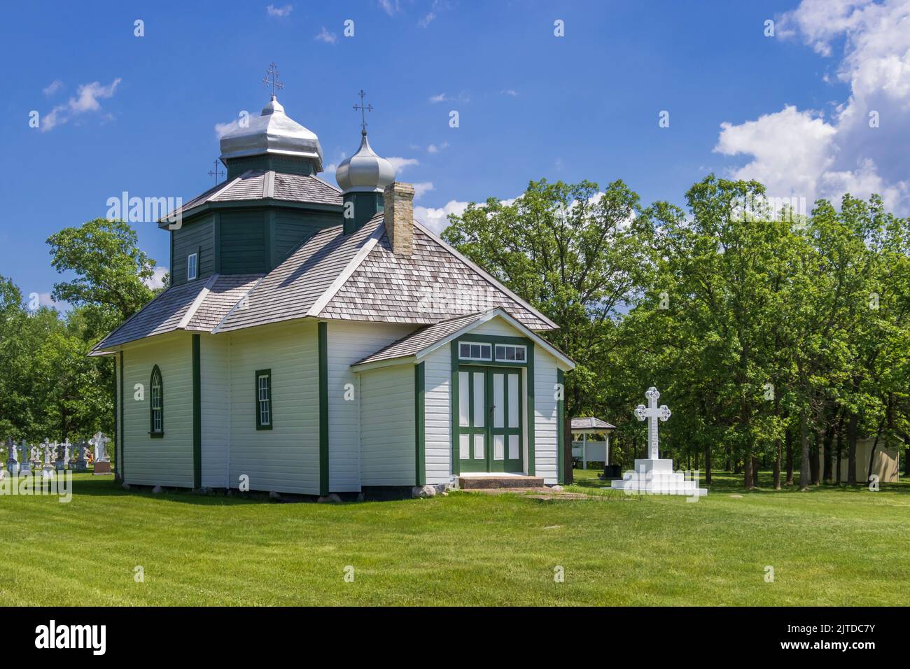The St. Michael’s Ukrainian Orthodox Church near Gardenton, Manitoba, Canada. Stock Photo