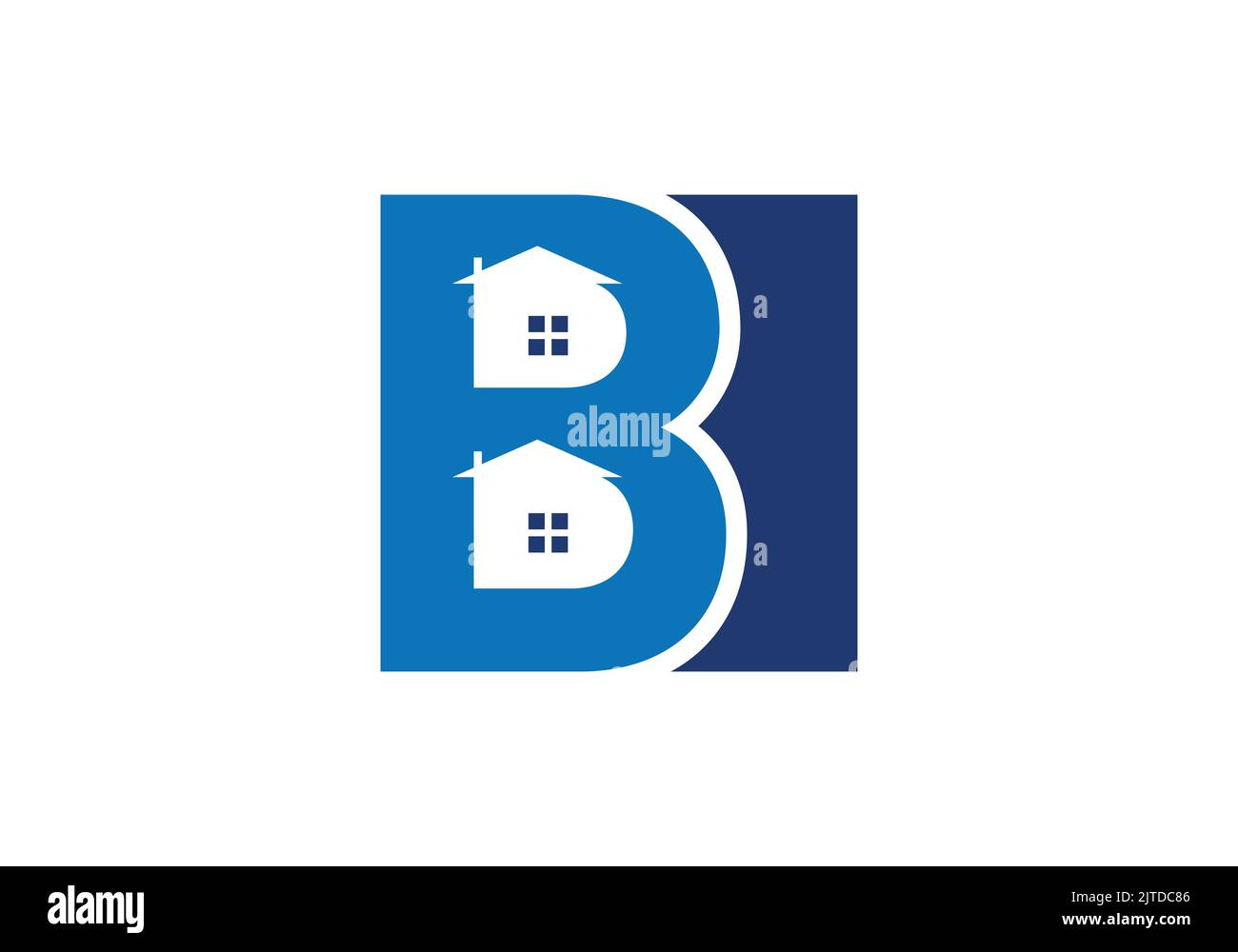 B Square Logo Design Template Window Logo Real Estate Mortgage Logo Design Stock Vector