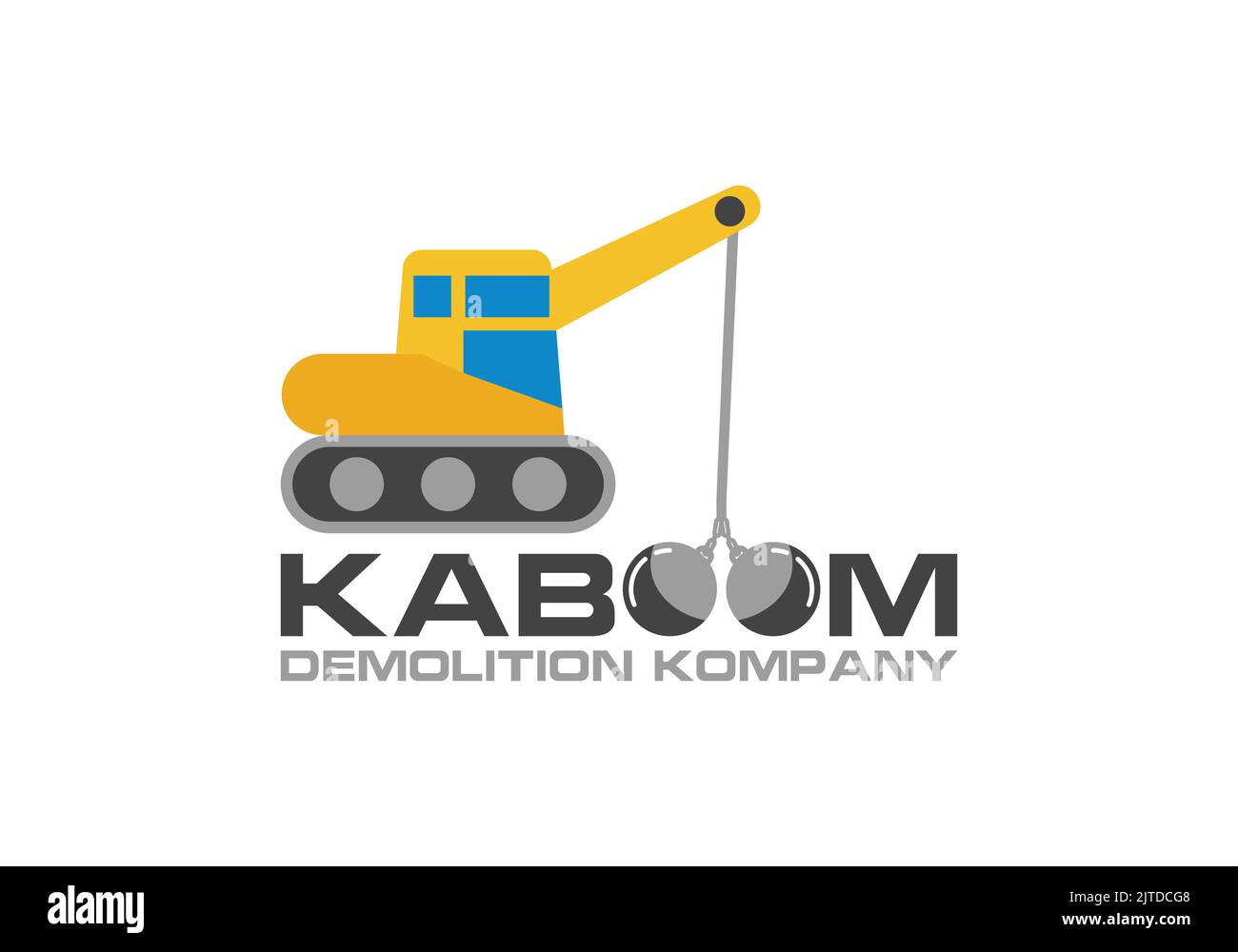 KABOOM Demolition Company Logo Design Template Stock Vector