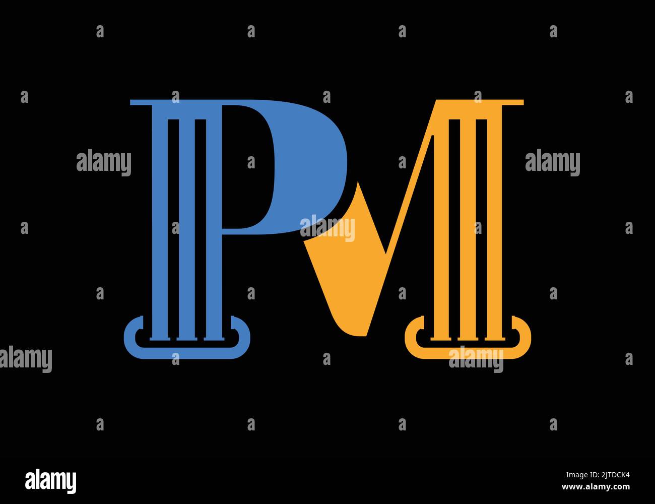 PM Initial Monogram Letter PM Logo Design Vector Template pm Letter Logo Design Stock Vector