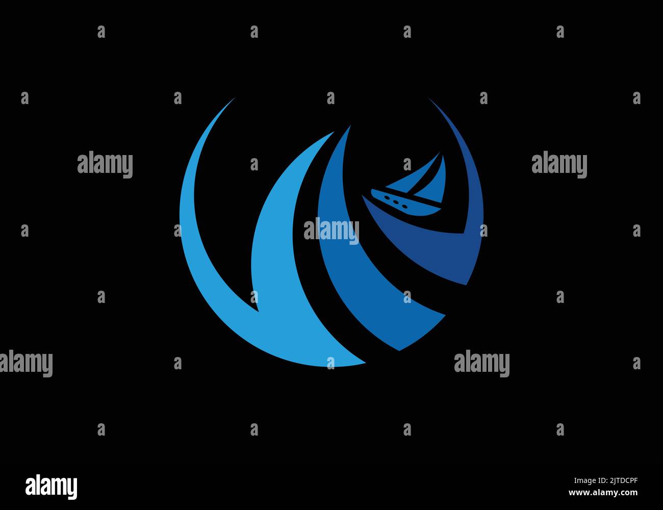 Wave Boat Ocean Icon Logo Design Vector Template for Multi-purpose Stock Vector
