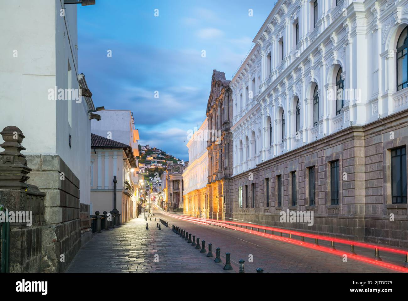 Plaza Grande in old town Quito, Ecuador at night Stock Photo Alamy