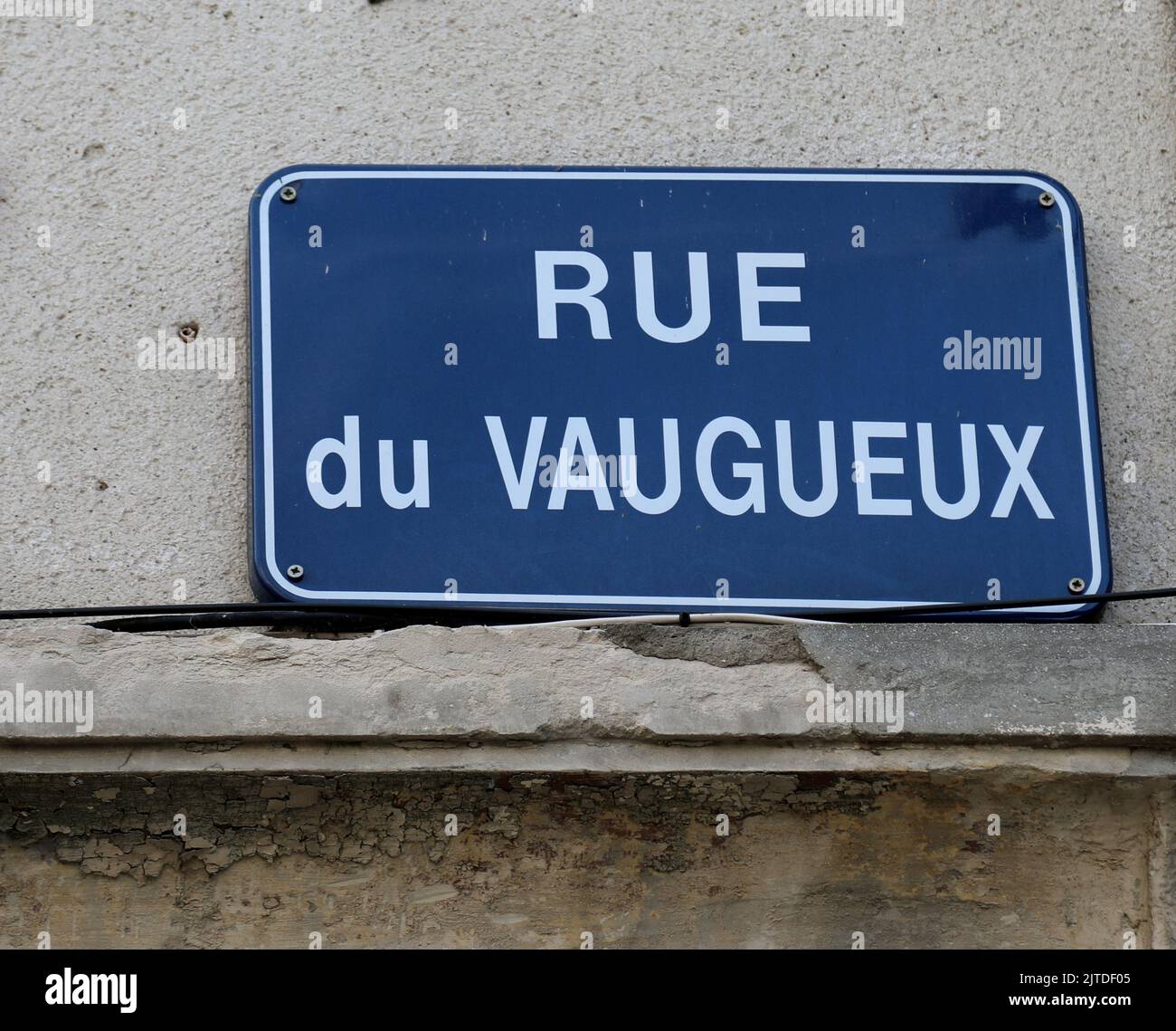 Name of the main street of french town of CAEN called RUE du VAUGUEUX