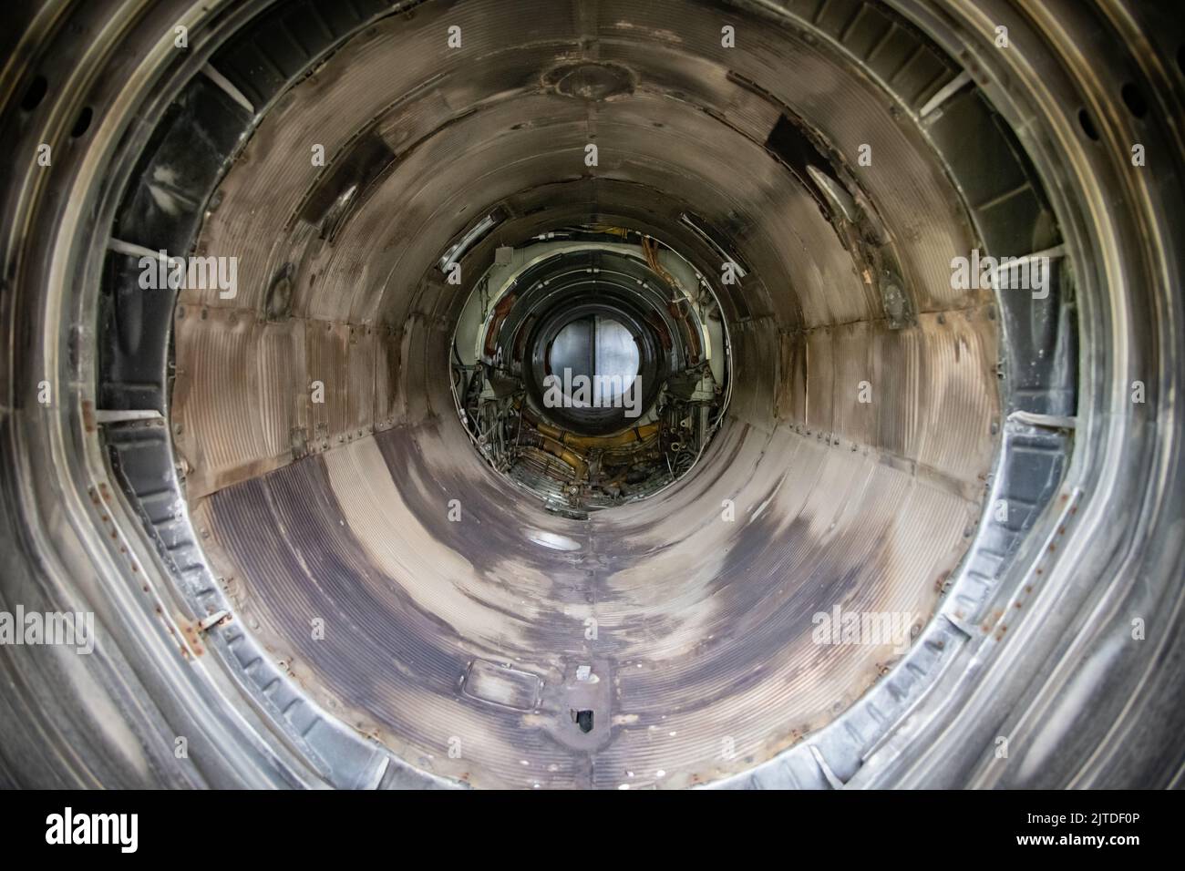 Empty engine compartment on fighter jet aircraft Stock Photo Alamy