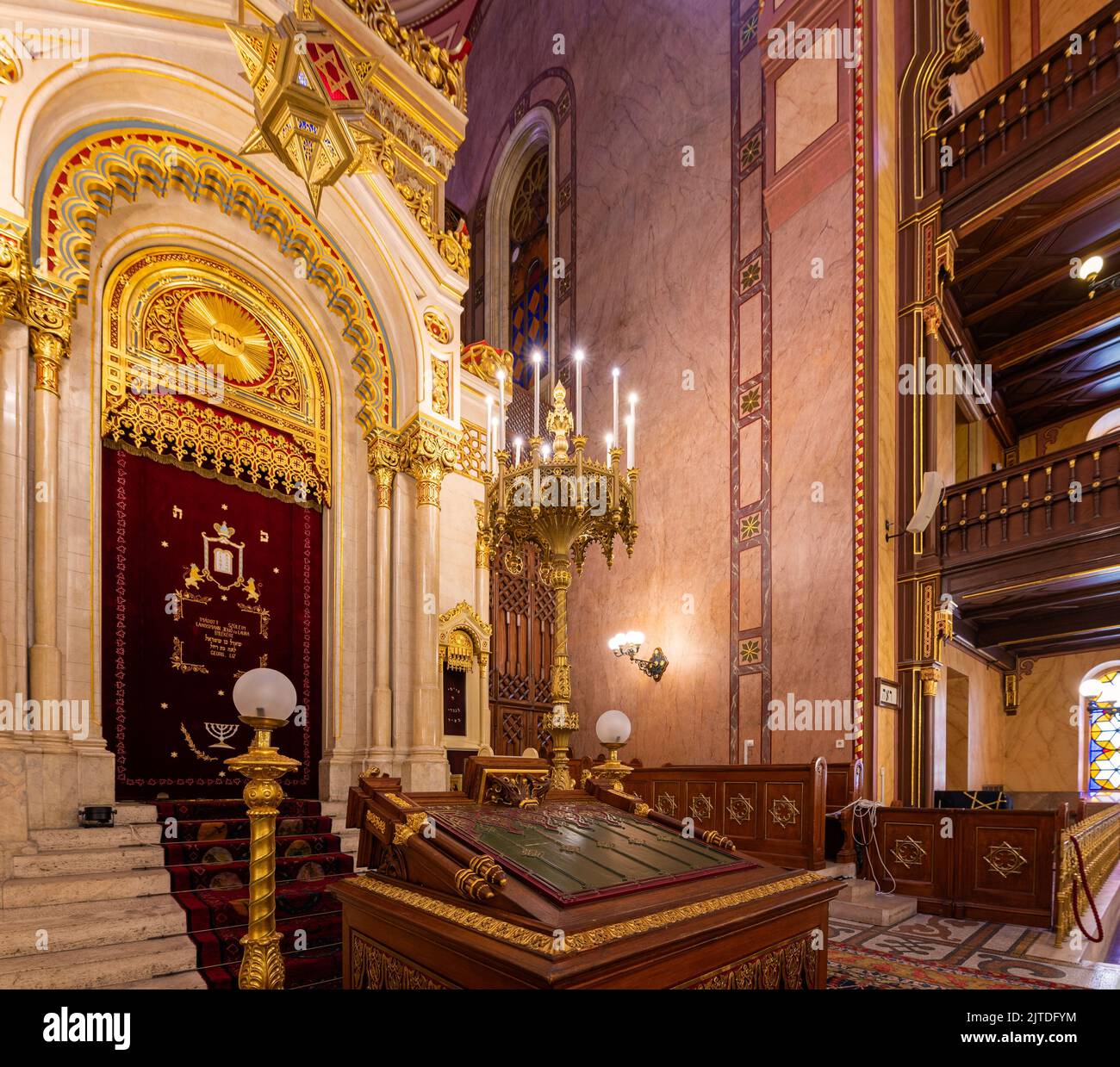 Budapest, Hungary. Inside Of The Dohany Street Synagogue. This Is An ...