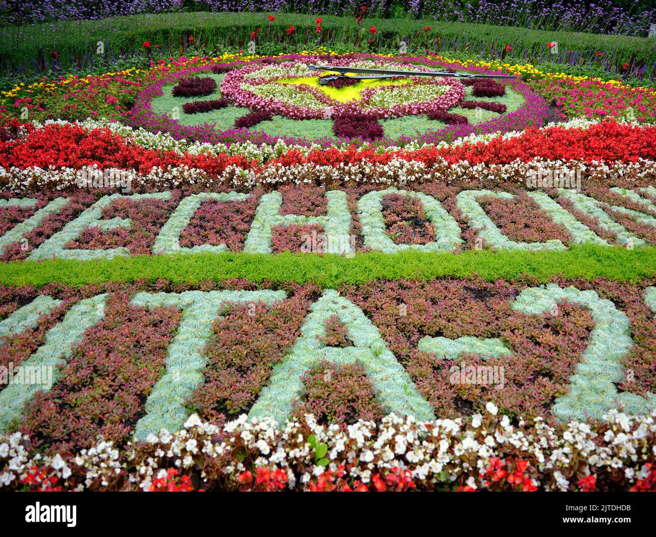 Flower carpet in a health resort, Ciechocinek, Poland Stock Photo Alamy