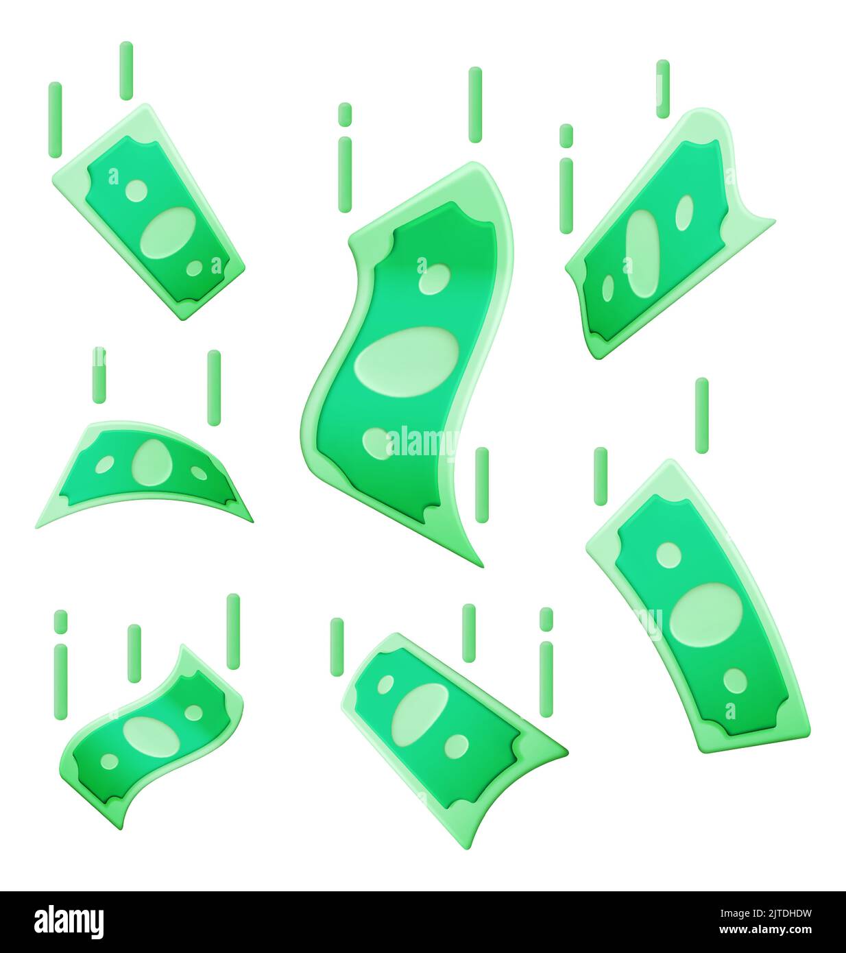 3D Set of Dollar Banknote Icon Isolated Stock Vector Image & Art - Alamy