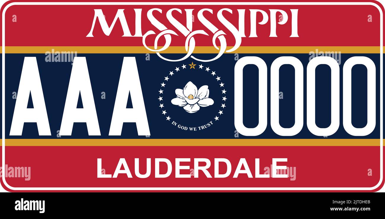 Mississippi license plate Stock Vector Images Alamy