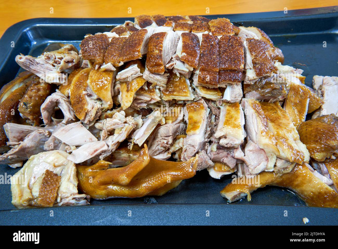 A plate of marinated duck in delicious and tempting sauce Stock Photo