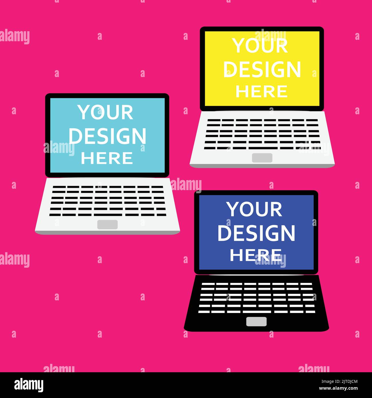 Laptop icon sticker design technology colorful background Stock Vector ...